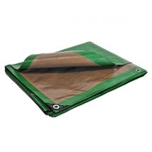 Bâche Brise Vue 10x12 M - Tecplast - Hq250bv - Verte Et Marron - Haute Performance - Brise Vent Occultant - Pare Vue Jardin