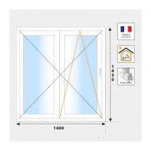 Volet Moustiquaire - Fenêtre 2 Vantaux Pvc H1450 Mm Blanc