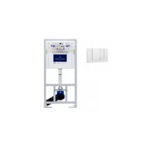 Villeroy & Boch Viconnect Pro Pack Bâti support pour WC suspendu + Plaque double touche blanche + Manchon 90/100 (92214468VS0)