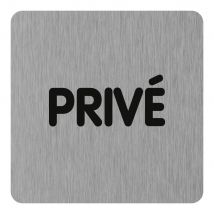 Novap - Plaque De Porte Privé - Aluminium Brosse 100x100mm - 4384221