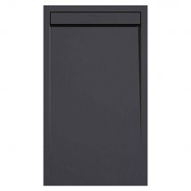 Kroos - Receveur De Douche Anthracite, Finition Ardoise Stone Smart, Grille De Couleur - 140 X 70 Cm