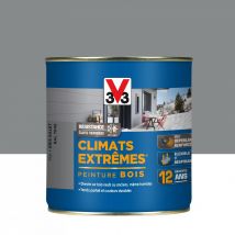 Peinture Bois Extérieur Climats Extrêmes V33, Gris Galet Mat 0.5 L