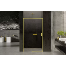 Otitec - Porte De Douche Dorée 100 Cm 2 Volets Coulissante Droite Kapri Gold