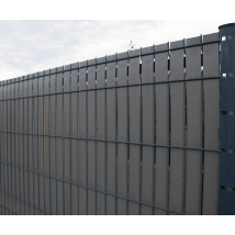 Closea - Kit Occultant Rigides - Lg 2m50 X Ht 1m23 - Composite - Gris Anthracite - Compatible Grille Natérial - Brise Vue - Maille 200x55mm