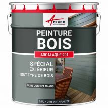 Peinture Bois Extérieur : Portails, Bardage, Abri, Mobilier De Jardin : Arcalaque 201 Gris Anthracite - Ral 7016 - 0.5 L - Arcane Industries