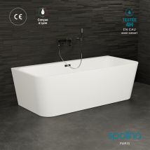 Spalina - Baignoire semi-îlot Murale MINT Blanche 180