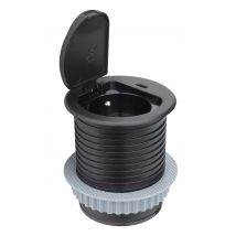 Bloc Prise Encastrable + Clapet + Port Usb-c - Noir - Otio
