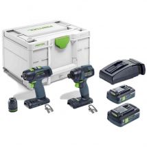 Festool Tid 18 HPC 4.0 I-set T18 18V Li-ion Battery Combiset (2x 4.0h) en systainer