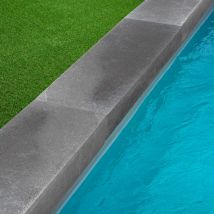 Margelle De Piscine En Pierre Egypte Grise 100x35x15 Cm Bord Droit (à L'unité) - Ro'ma Nature