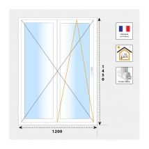 Volet Moustiquaire - Fenêtre 2 Vantaux Pvc H1450 Mm Blanc