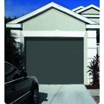 Gm Portes - Porte De Garage Line Sectionnelle Premontée | Panneaux Sans Lignes En Anthracite | Acier Galvanisé | Moteur Somfy | 200 X 240 Cm | 