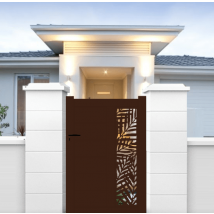 Portail Packit - Portillon aluminium découpe laser en kit dimensions Couleurs Marron (RAL 1247)