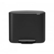 Poubelle À Pédale 2 Seaux 11+23l Noir Mat - Brabantia 121227
