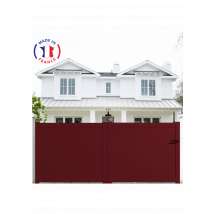 Portail Packit - Portail Aluminium Coulissant Plein En Kit Dimensions L.4000 (entre Piliers) X H.1700 Mm Couleurs Rouge (ral 3004)