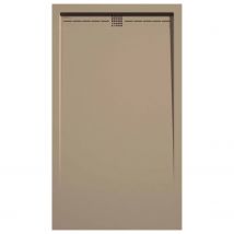 Kroos - Receveur De Douche Moka, Finition Lisse Stone Cach, Grille De Couleur - 70 X 70 Cm