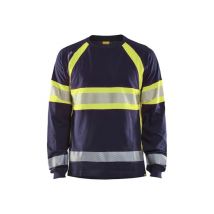 Blakläder - T-shirt Manches Longues Haute-visibilité Marine/jaune Fluo-s