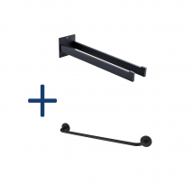 Auralum Max - 2pcs Porte Serviette Salle Bain,barres Porte Serviettes De 40cm,noir+porte-serviettes De Salle De Bain,auto-adhésif/ Perçage,60cm,inox 