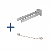 2pcs Auralum Max Porte Serviette Salle Bain De 40cm,brossé+60cm Porte-serviettes Salle Bain Auto-adhésif Ou Perçage En Inox 304