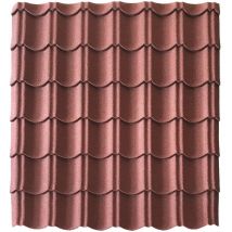 Mccover - Panneau Tuile Facile 1030 X 950 Mm En Acier Galvanisé Aspect Granulé Minéral Brun Rouge Mat, L : 950 Mm, L : 1030 Mm