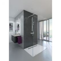 Paroi De Douche En Kit Aurys Baltique Claire - Verre Timeless 8 Mm Trempé By Saint-gobain - L.140 Cm X H.198 Cm