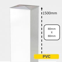 Gefradis - Pilier De Portail Pvc H150 X L8 Cm Blanc