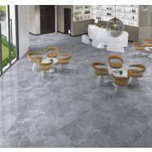Rentside - Carrelage Sol Brillant Gris L.60 X L.60 Cm Tunisia Grey