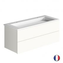 Meuble Double Vasque 120 Cm Burgbad Cosmo Blanc Mat