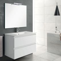 Cosyneo - Meuble De Salle De Bain 60cm Simple Vasque - 2 Tiroirs - Balea - Blanc