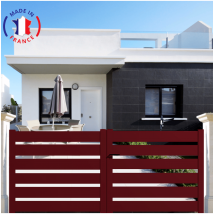 Portail Packit - Portail Aluminium Battant Sah En Kit Dimensions L.3500 (entre Piliers) X H.1500 Mm Couleurs Rouge (ral 3004)