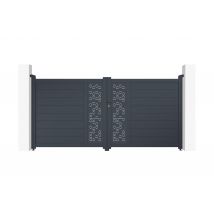 Casanoov - Portail Battant 3m Adula H.140cm Aluminium Gris