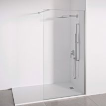 Bellobath - Paroi De Douche Fixe - Transparent – Verre Trempé De 8 Mm Anticalcaire Inclus – Profilés Argent Brillant - Largeur 98 - 100 Cm - Hauteur 