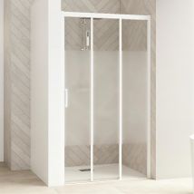 Porte De Douche Extensible Kinedo Smart Design Sans Seuil Largeur Max 1,20m Hauteur 2,00m Profilé Blanc Verre Transparent Porte Coulissante À Droite