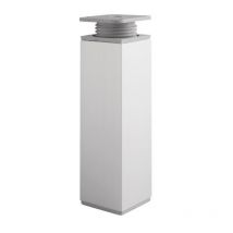Synercia - Pieds De Meuble Aluminium Tube Carré 40x40 Mm Embase En Matière Plastique Hauteur 120 Mm Finition Anodisé