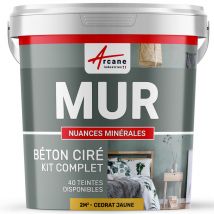 Béton Ciré - Kit Béton Ciré Murs - 2 M² - Mate - Cedrat Jaune - Arcane Industries