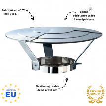 Chapeau Chinois Inox Réglable De 60 À 130 Mm Edilinox