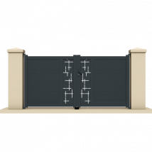 Gefradis - Portail Battant Aluminium H.160 X L.255 Cm Anthracite Temp