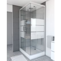 Galedo - Cabine de douche rectangle 110x80x215cm - SILVERY STRIPE RECTANGLE