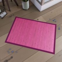 Galedo - Tapis De Bain 80x50cm Antidérapant Et 100% Bambou - Kourou Rose