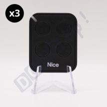 Lot De 3 Télécommandes Nice Flo4re - 4 Canaux 433,92 Mhz + 1 Porte-clés Domobip