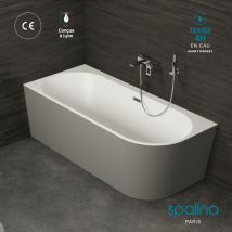 Spalina - Baignoire semi-îlot Murale CAPRI GAUCHE Grise 170