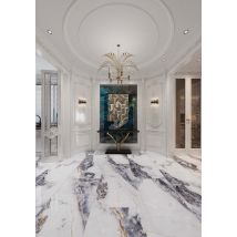 Ceraluxe - Carrelage Sol/mur Effet Marbre Blanc Marble Falls L.120 X L.60 Cm Majorca Tiffany