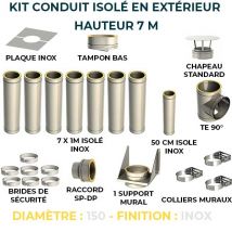 Jeremias - Kit Conduit Isole Pour Installation Extérieure - Hauteur 7 Mètres - Diamètre 150