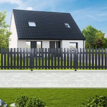 Lpp - Clôtures pour maison ou jardin Gris Anthracite RAL 7016 en acier fourni avec visserie + protections