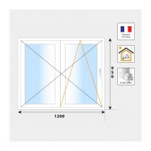 Volet Moustiquaire - Fenêtre 2 Vantaux Pvc H950 Mm Blanc