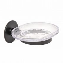 Porta Sapone a Parete Nero Opaco in Acciaio Verniciato leghe metalliche SAN Mod. Wind Black
