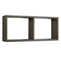 Mensola da parete 2 scomparti colore Rovere scuro 70x30 cm mod. Morgana