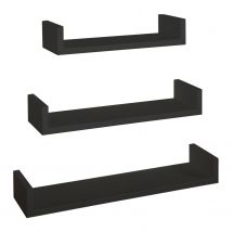 Mensole da Parete Set di 3 pz colore Nero mod. Calamita