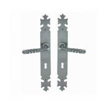Ensemble de 2 poignées de porte Brest - sur plaque - pêne dormant