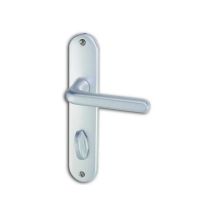 Ensemble de poignées de porte Tignes aluminium argent condamnation