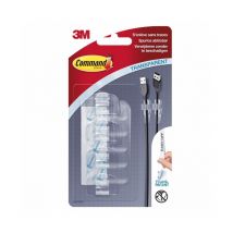 Clips transparent pour câble avec languettes adhésives x4 3M Command